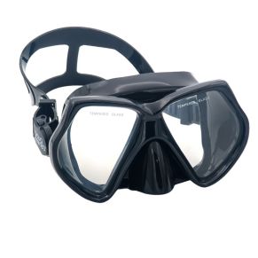 סט משקפת צלילה ושנורקל AquaDive Pro - שחור